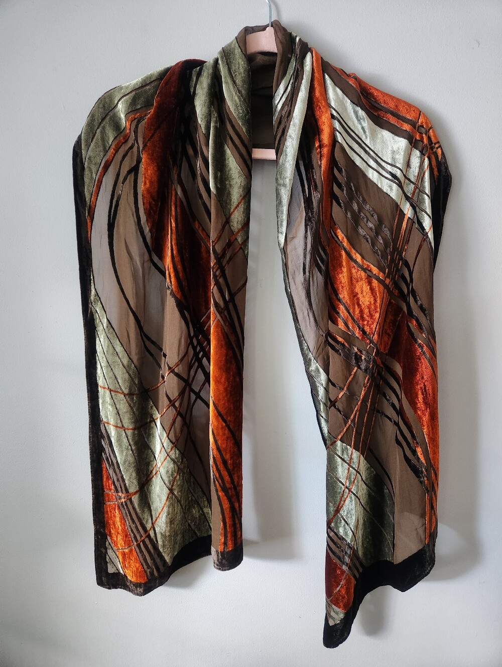 Burnout Silk Velvet Scarf